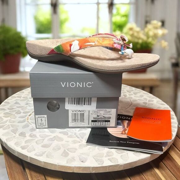 Vionic Cassie Orthotic Slip-On Sandals Arch Support Flip Flop Comfort Women’s 9 - Picture 2 of 13